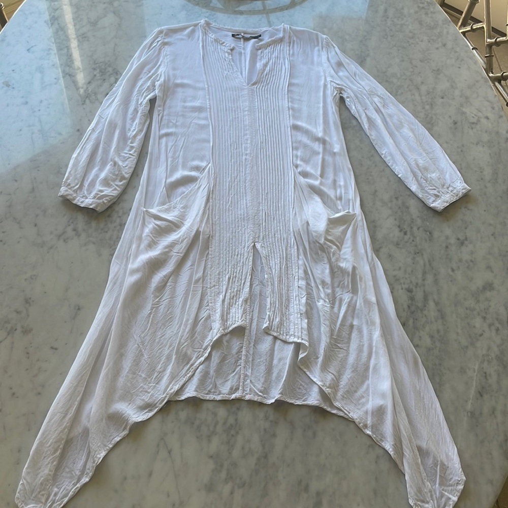 Vix White Pleated Cover Up